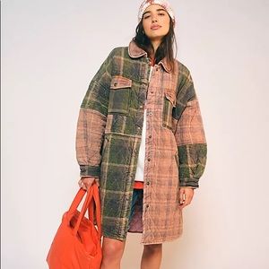 Free People Sammi Shirt Jacket Quilted Plaid
